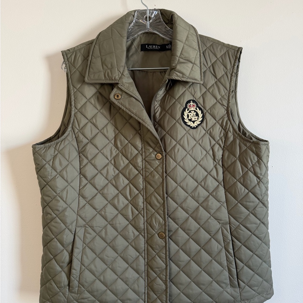 Ralph Lauren Olive Quilted Vest